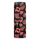 patroon van met de hand getrokken vleesproducten thermosbeker (Achterkant)