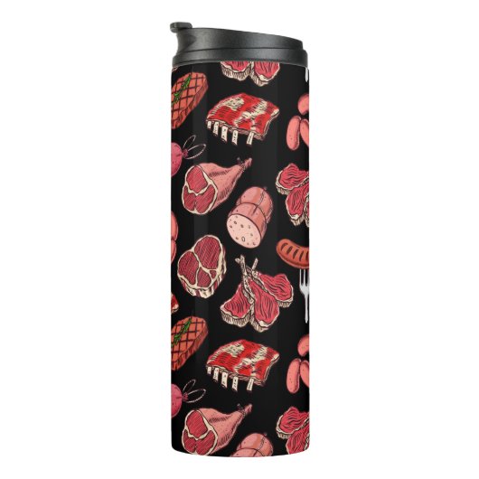 patroon van met de hand getrokken vleesproducten thermosbeker (Geroteerd rechts)