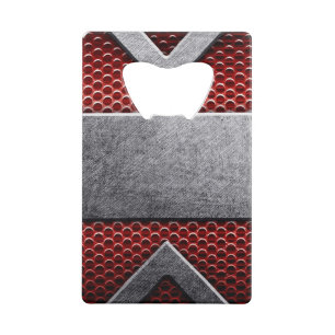 Patroon van metaal bord creditkaart flessenopener