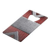 Patroon van metaal bord creditkaart flessenopener (Achterkant Gekanteld)