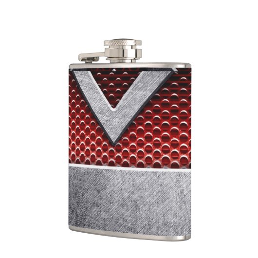 Patroon van metaal bord heupfles (Links)