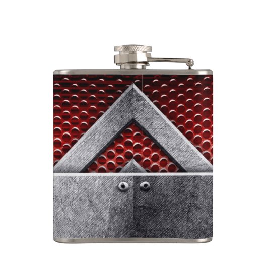 Patroon van metaal bord heupfles (Achterkant)