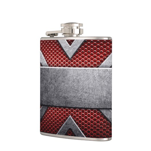 Patroon van metaal bord heupfles (Links)