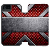 Patroon van metaal bord incipio iPhone portemonnee hoesje (Agenda Open)