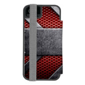 Patroon van metaal bord incipio iPhone portemonnee hoesje (Agenda Achterkant)