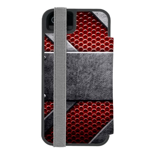 Patroon van metaal bord incipio iPhone portemonnee hoesje (Agenda Achterkant)