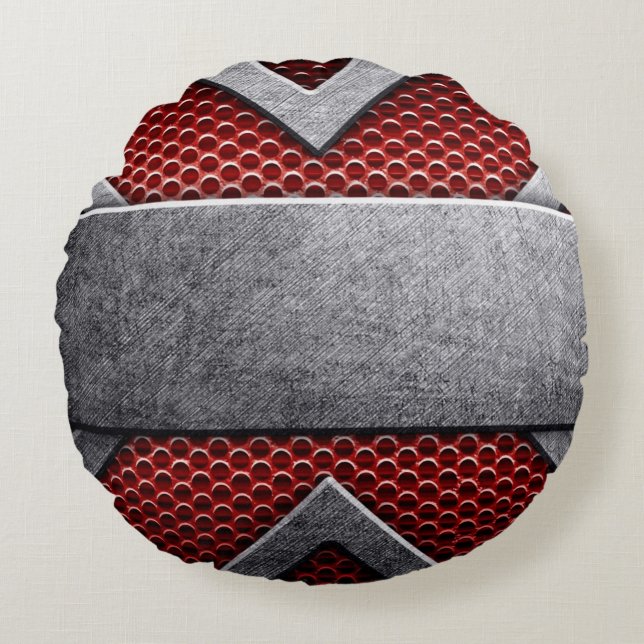 Patroon van metaal bord rond kussen (Voorkant)