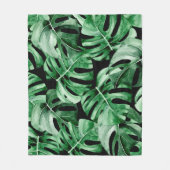 patroon van Monstera-bladeren Fleece Deken (Voorkant)