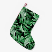 patroon van Monstera-bladeren Kleine Kerstsok (Voorkant (Hangend))