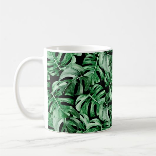 patroon van Monstera-bladeren Koffiemok (Links)