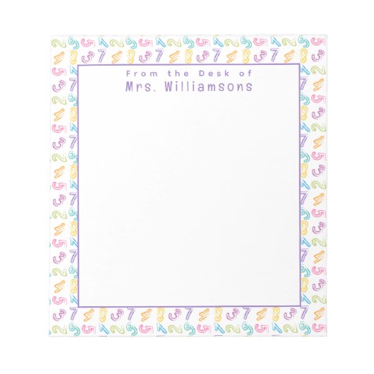 Patroon van Mooie Getallen - Van de Lessenaar van Notitieblok (Voorkant)