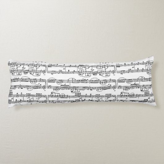 patroon van muzieknoten lichaamskussen (Achterkant)