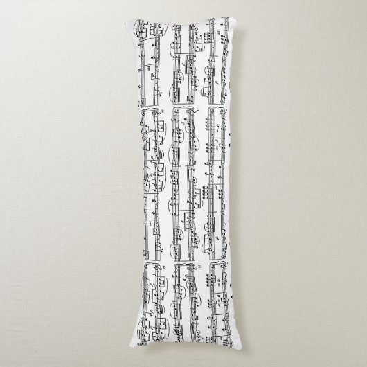 patroon van muzieknoten lichaamskussen (Voorkant Verticaal)