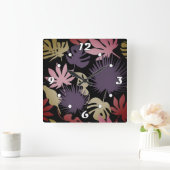 Patroon van naadloze tropische bladeren vierkante klok (Huis)