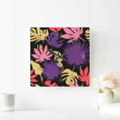 Patroon van naadloze tropische bladeren vierkante klok (Huis)