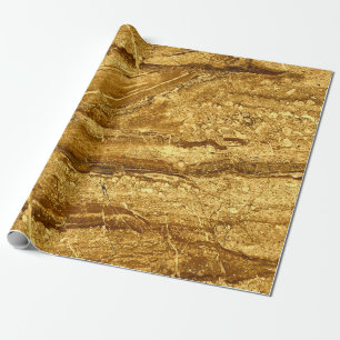 patroon van natuurlijke goudmarmertegels cadeaupapier