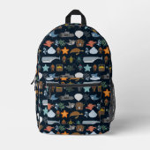Patroon van oceaanbewoners bedrukte rugzak (Voorkant)