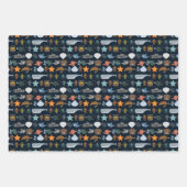 Patroon van oceaanbewoners inpakpapier vel (Voorkant)