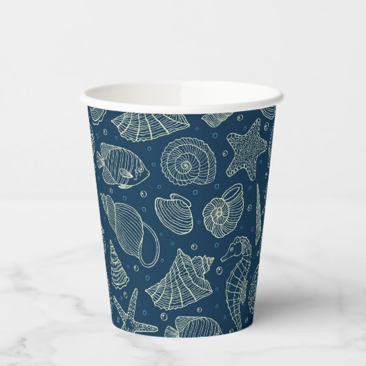 Patroon van oceaanbewoners papieren bekers (Links)