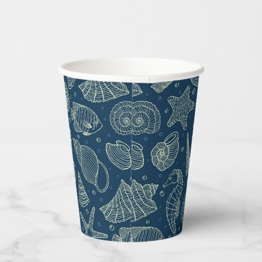 Patroon van oceaanbewoners papieren bekers (Rechts)