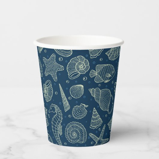 Patroon van oceaanbewoners papieren bekers (Voorkant)