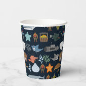 Patroon van oceaanbewoners papieren bekers (Achterkant)