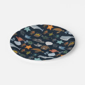 Patroon van oceaanbewoners papieren bordje (Gekanteld)