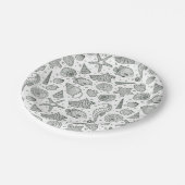 Patroon van oceaanbewoners papieren bordje (Gekanteld)