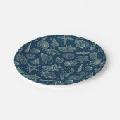 Patroon van oceaanbewoners papieren bordje (Gekanteld)