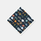 Patroon van oceaanbewoners servet (Hoek)