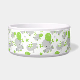 Patroon van Olifanten, Knuffel Olifanten - Groen G Voerbakje