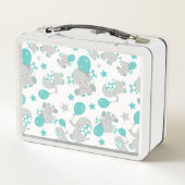 Patroon van olifanten, luifantenblauw - grijs (Achterkant)