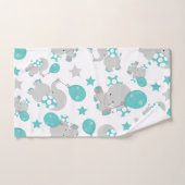 Patroon van olifanten, luifantenblauw - grijs bad handdoek (Handdoek)