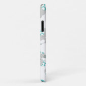 Patroon van olifanten, luifantenblauw - grijs Case-Mate iPhone case (Achterkant/rechts)