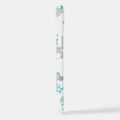 Patroon van olifanten, luifantenblauw - grijs iPhone hoesje (Rechterkant)