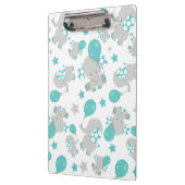 Patroon van olifanten, luifantenblauw - grijs klembord (Links)