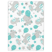 Patroon van olifanten, luifantenblauw - grijs klembord (Achterkant)