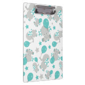 Patroon van olifanten, luifantenblauw - grijs klembord (Rechts)