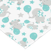 Patroon van olifanten, luifantenblauw - grijs medium tafelloper (Hoek)