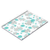 Patroon van olifanten, luifantenblauw - grijs notitieboek (Linkerzijde)