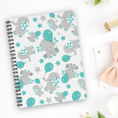Patroon van olifanten, luifantenblauw - grijs planner