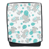 Patroon van olifanten, luifantenblauw - grijs rugtassen (Voorkant)