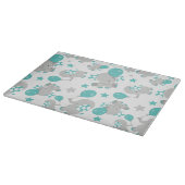 Patroon van olifanten, luifantenblauw - grijs snijplank (Hoek)