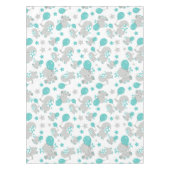 Patroon van olifanten, luifantenblauw - grijs tafelkleed (Voorkant)