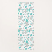Patroon van olifanten, luifantenblauw - grijs yogamat (Voorkant)
