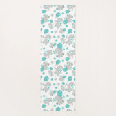 Patroon van olifanten, luifantenblauw - grijs yogamat (Achterkant)