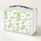 Patroon van olifanten, luifantennepalen - groen gr (Achterkant)