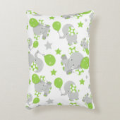 Patroon van olifanten, luifantennepalen - groen gr accent kussen (Voorkant(Verticaal))