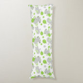 Patroon van olifanten, luifantennepalen - groen gr lichaamskussen (Voorkant Verticaal)