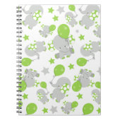 Patroon van olifanten, luifantennepalen - groen gr notitieboek (Voorkant)